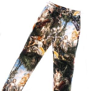 LEONARDO DA VINCI PRINT HIGH WAIST PANTS (RARE!)